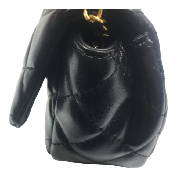 Fashion Design Black Quilted Gold Chain Crossbody / Shoulder Bag - Picture 9 of 15